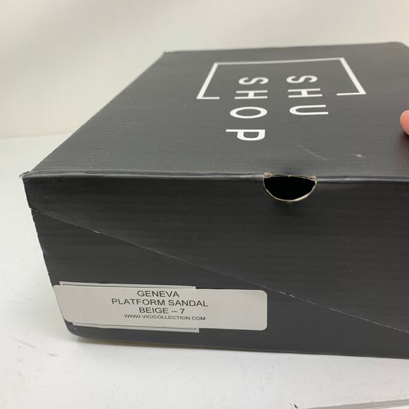 SOLD Shu Shop Geneva Platform Sandals Women's Size 7 Beige NEW - Picture 9 of 9